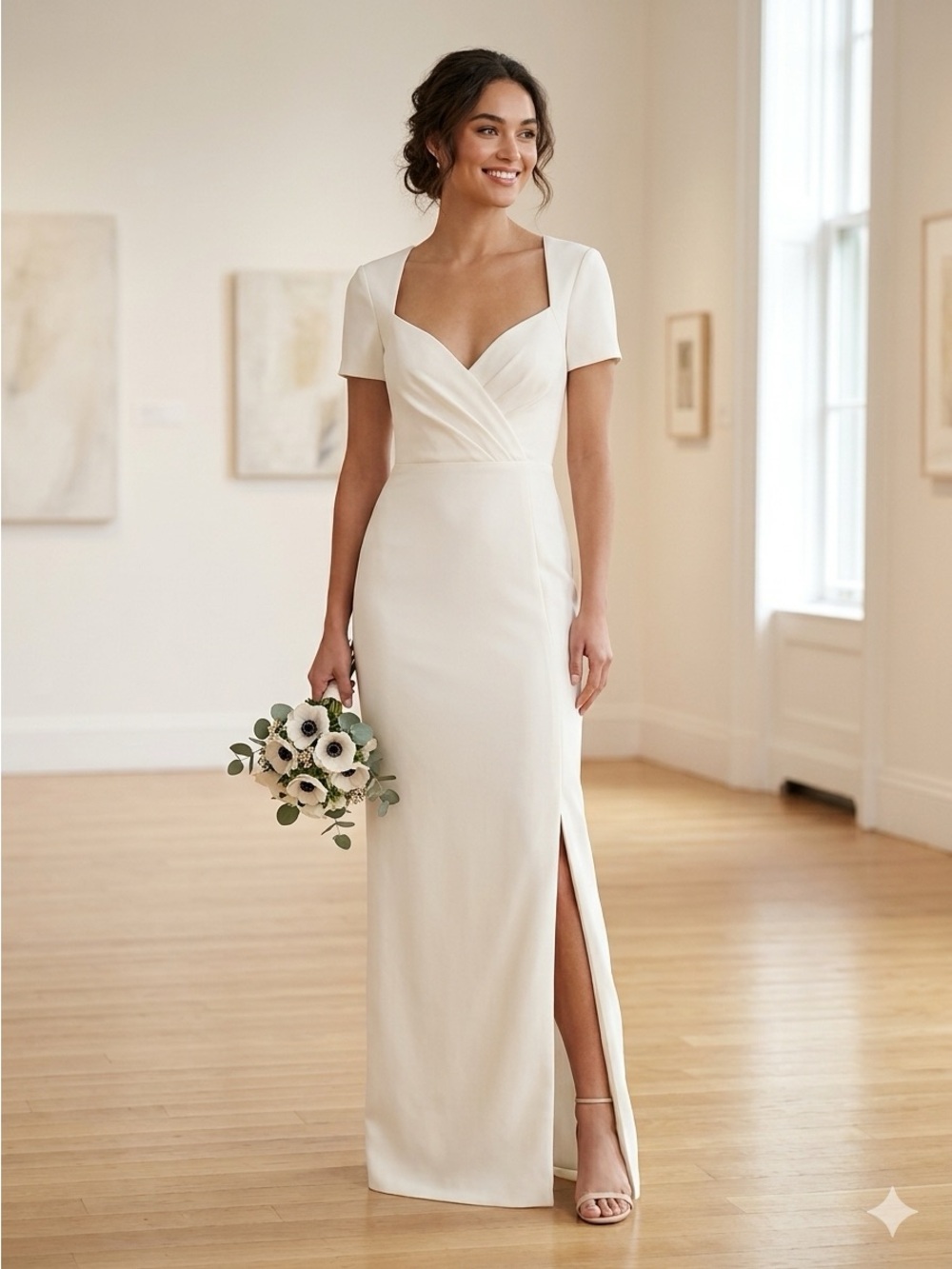 NWT Lulus Wedding Dress. Look at that neckline 😍 Simply elegant!